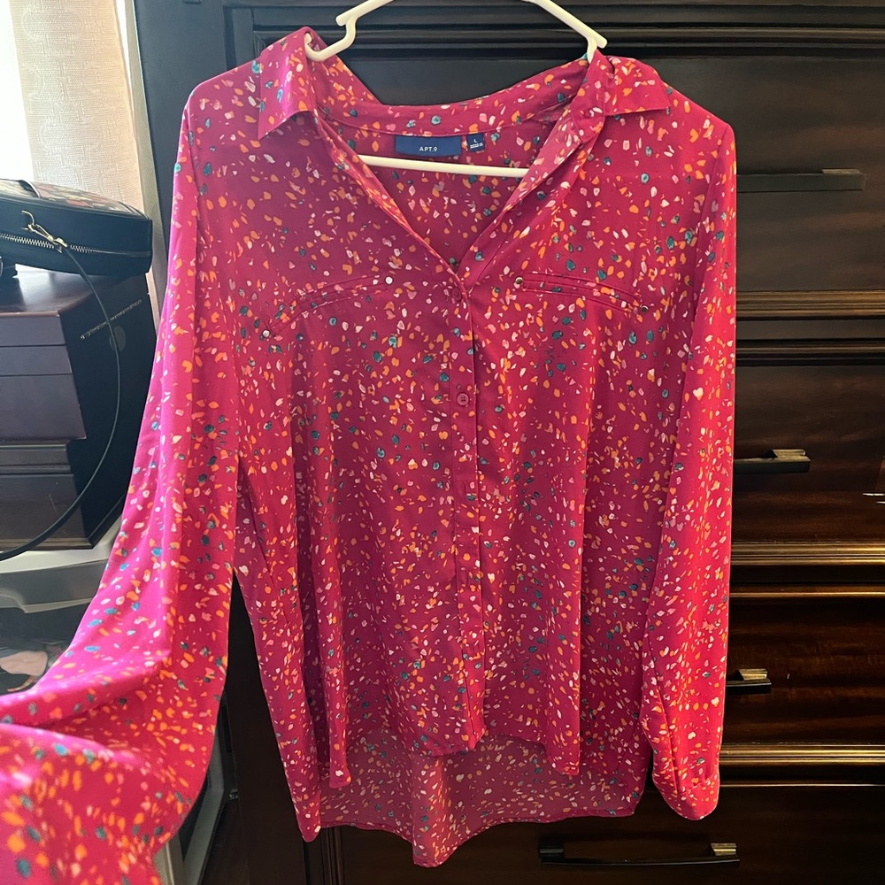 Button down long sleeve blouse